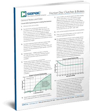 Design Considerations for Friction Disc Clutches and Brakes